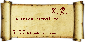 Kalinics Richárd névjegykártya